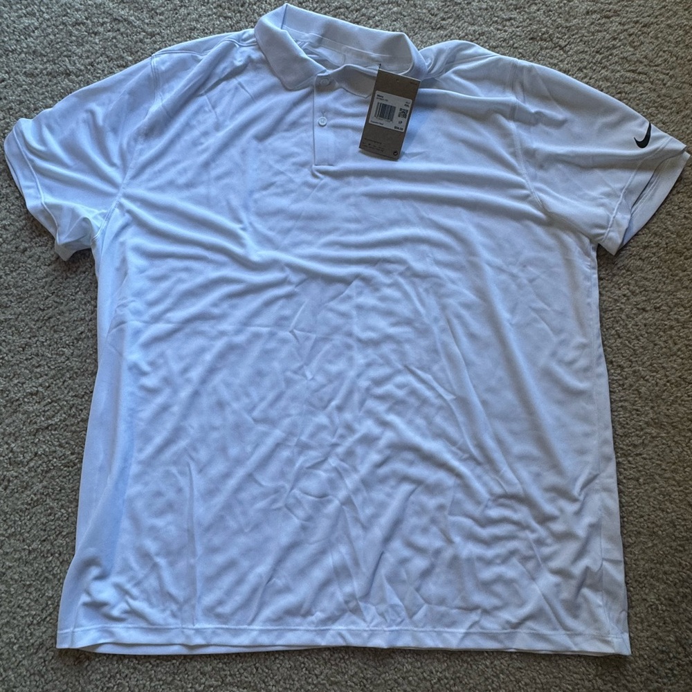 Nike Mens Dry-fit Golf Victory Golf Polo Shirt Top White 2XL DH0824-100 $58 NEW
